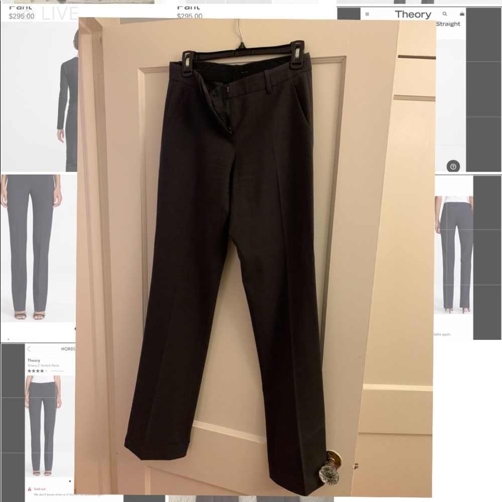 Theory DARK GREY women’s work dress pants Emery 2 - Picture 2 of 8